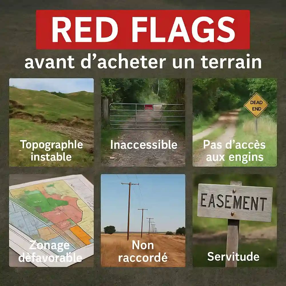 Sinais de alerta antes de comprar um terreno no Texas com risco de inundação e zona de construção