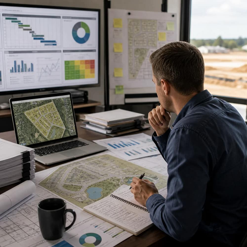 Monitoring KPIs for a subdivision project on screens