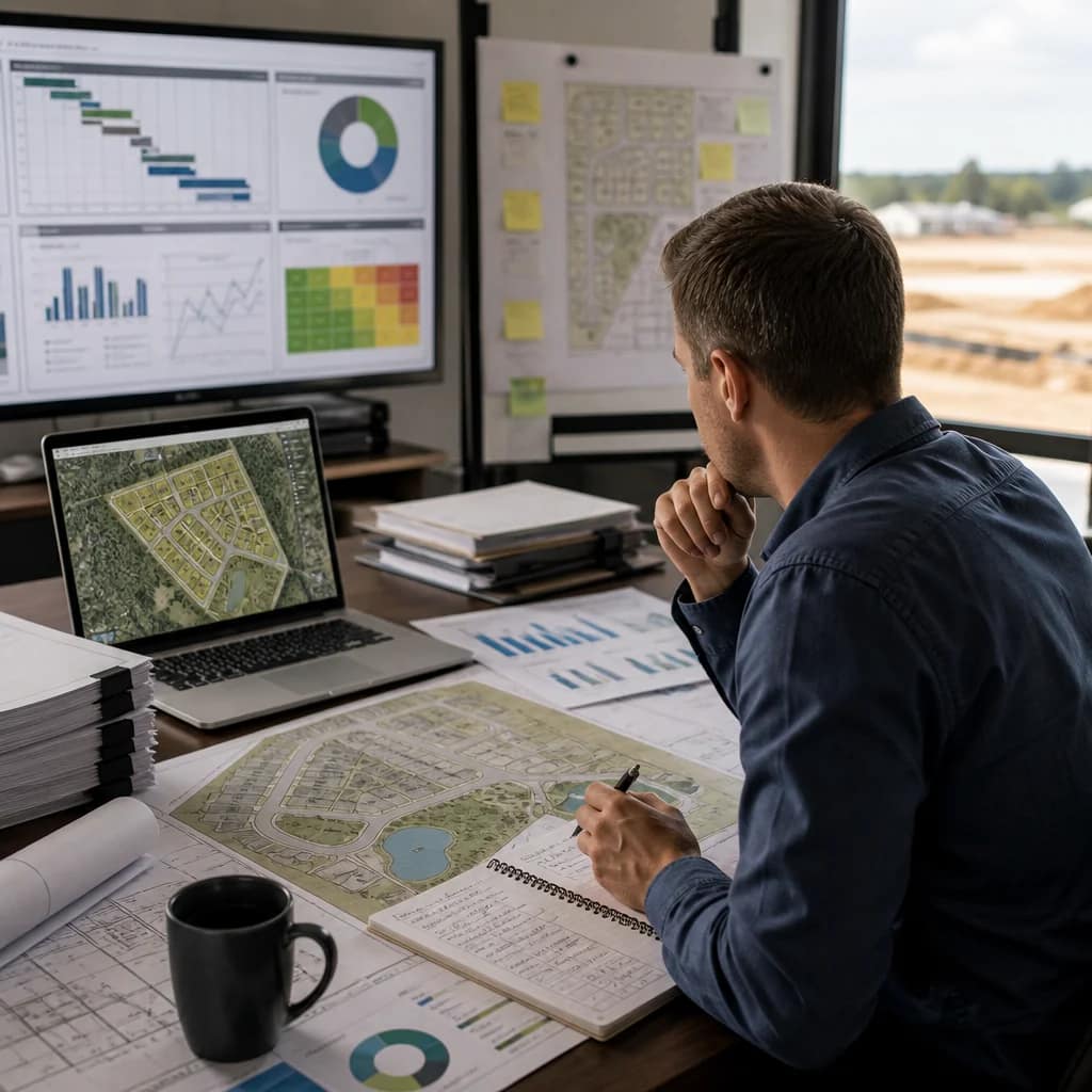 Monitoring KPIs for a subdivision project on screens